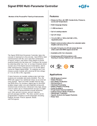 Thumbnail of document Data Sheet - 8900 Multi-Parameter Controller